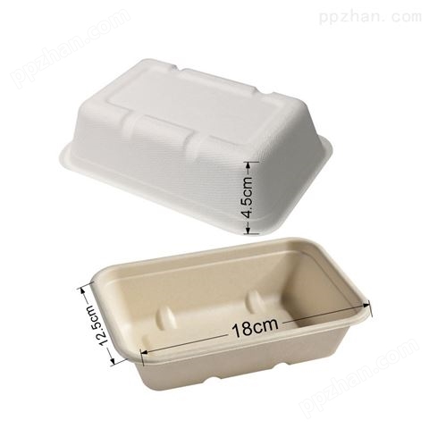 650ml方形可降解餐盒小吃一次性打包盒